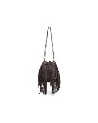 TOMS | Gray Celestial Fringe Suede Bucket Crossbody | Lyst