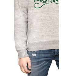 DSquared² Gray Flock Cotton Fleece Sweatshirt for men