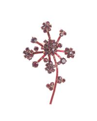 Oscar de la Renta | Purple Bordeaux Crystal Flower Brooch | Lyst