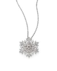Adriana Orsini | Metallic PavÉ Sterling Silver Snowflake Pendant Necklace | Lyst