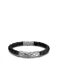 John Hardy | Black Legends Naga Woven Leather Station Bracelet for Men | Lyst