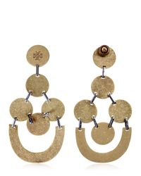 Tory Burch | Metallic Gold Plated Chandelier Earrings | Lyst