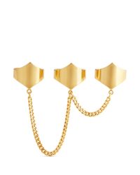 Ela Stone | Metallic 'daisy Trio' Three Finger Ring | Lyst