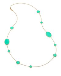 Ippolita | Blue Polished Rock Candy Chrysoprase & 18K Yellow Gold Circle Oval Station Necklace | Lyst