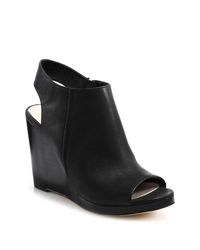 Cole Haan | Black Ripley Leather Wedge Sandals | Lyst