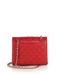 Tory Burch | Red Fleming Medium Quilted Leather Shoulder Bag | Lyst
