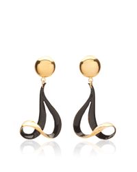Marni | Metallic Black & Gold Loop Earrings | Lyst