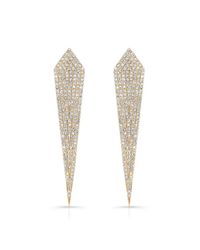 Anne Sisteron - Metallic 14kt Yellow Gold Diamond Spear Earrings - Lyst