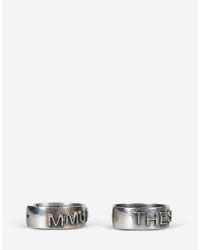 MM6 by Maison Martin Margiela | Metallic Stacked Mm6 Ring | Lyst