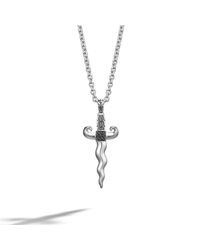 John Hardy | Black Dagger Pendant On Round Link Chain for Men | Lyst
