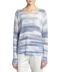 Vince | Blue Wool & Cashmere Striped Sweater | Lyst