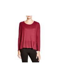 Aqua | Purple Mini Rib Flounce Top | Lyst