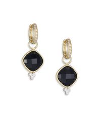 Jude Frances | Metallic Classic Black Onyx, Diamond & 18k Yellow Gold Small Cushion Earring Charms | Lyst