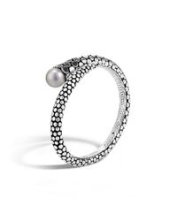 John Hardy | Metallic Kick Cuff With Pearl And Black Sapphire | Lyst