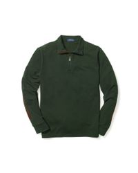 Polo Ralph Lauren | Green Suede-patch Pima Pullover for Men | Lyst