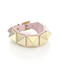 Valentino | Metallic Rockstud Large Leather Bracelet | Lyst