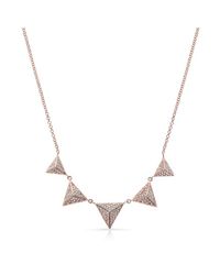 Anne Sisteron - Pink 14kt Rose Gold Diamond Five Triangle Necklace - Lyst