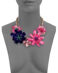 Erickson Beamon | Pink Floral Statement Necklace | Lyst