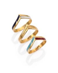 A Peace Treaty | Metallic Akhet Peaked Stacking Ring Set | Lyst