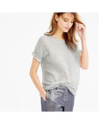 J.Crew | Gray Collection Cashmere Short-sleeve Pointelle Sweater | Lyst