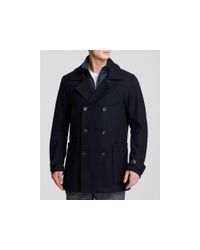 Marc New York | Blue Mulberry Wool Blend Pea Coat | Lyst