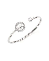 Michael Kors | Metallic Fulton Logo Cuff Bracelet/Silvertone | Lyst