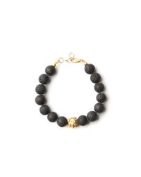 Amedeo | Black Lava Bead Bracelet | Lyst