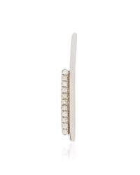Asherali Knopfer | White Gold And Grey Diamonds Double Bar Earring | Lyst