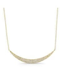 Anne Sisteron - 14kt Yellow Gold Diamond Wide Crescent Necklace - Lyst
