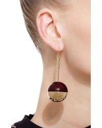 Marni | Red And Gold Metal Globe Earrings | Lyst