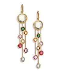 Marco Bicego | Metallic Jaipur Semi-precious Multi-stone & 18k Yellow Gold Three-strand Drop Earrings | Lyst