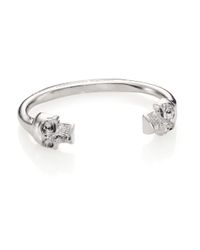 Alexander McQueen | Metallic Twin Skull Cuff Bracelet for Men | Lyst