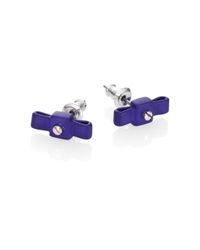 Marc By Marc Jacobs | Blue Rubber Bow Tie Stud Earrings/silvertone | Lyst