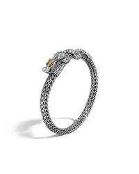 John Hardy | Metallic Legends Naga Two Tone Dragon Station Small Silver Bracelet | Lyst