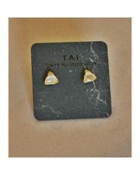 Tai | Natural Triangular Cat's Eye Stud | Lyst