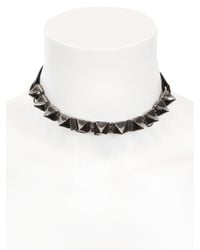 Emanuele Bicocchi | Black Nappa Leather & Silver Spiked Collar for Men | Lyst