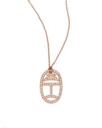 Ginette NY | Pink Wish Mini Diamond & 18k Rose Gold Pendant Necklace | Lyst