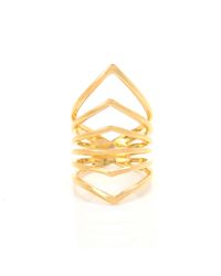 Arme De L'Amour - Metallic Reverse Chevron Ring - Lyst