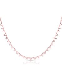 Anne Sisteron - Pink 14kt Rose Gold Diamond Triangle Link Necklace - Lyst