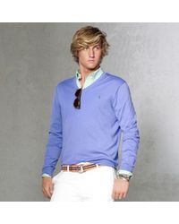 Polo ralph lauren V-neck Cotton Sweater in White for Men (buff) | Lyst