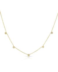 Anne Sisteron - Metallic 14kt Yellow Gold 5 Mini Diamond Disc Necklace - Lyst