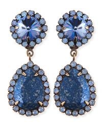 DANNIJO | Monaco Light Blue Crystal Statement Earrings | Lyst