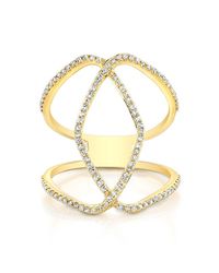 Anne Sisteron - 14kt Yellow Gold Diamond Edgy Cigar Band Ring - Lyst