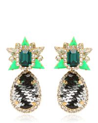 Shourouk | Black Galaxy Sequins Earrings | Lyst