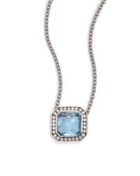 Ippolita | Stella London Blue Topaz, Diamond & Sterling Silver Mini Pendant Necklace | Lyst