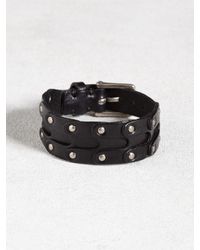 John Varvatos | Black Sectional Studded Leather Cuff for Men | Lyst