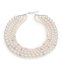 Majorica | 8mm-14mm White Pearl & Sterling Silver Nested Triple-strand Necklace | Lyst