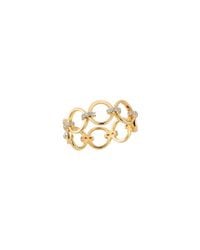 Mateo - Metallic Gold And Diamond Connecting Circle Ring - Lyst