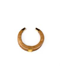 Kara Ross | Brown Gold And Maple Wood V Cuff | Lyst