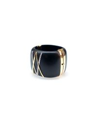 Kara Ross | Black Gold, Jet And Diamond V Cuff | Lyst